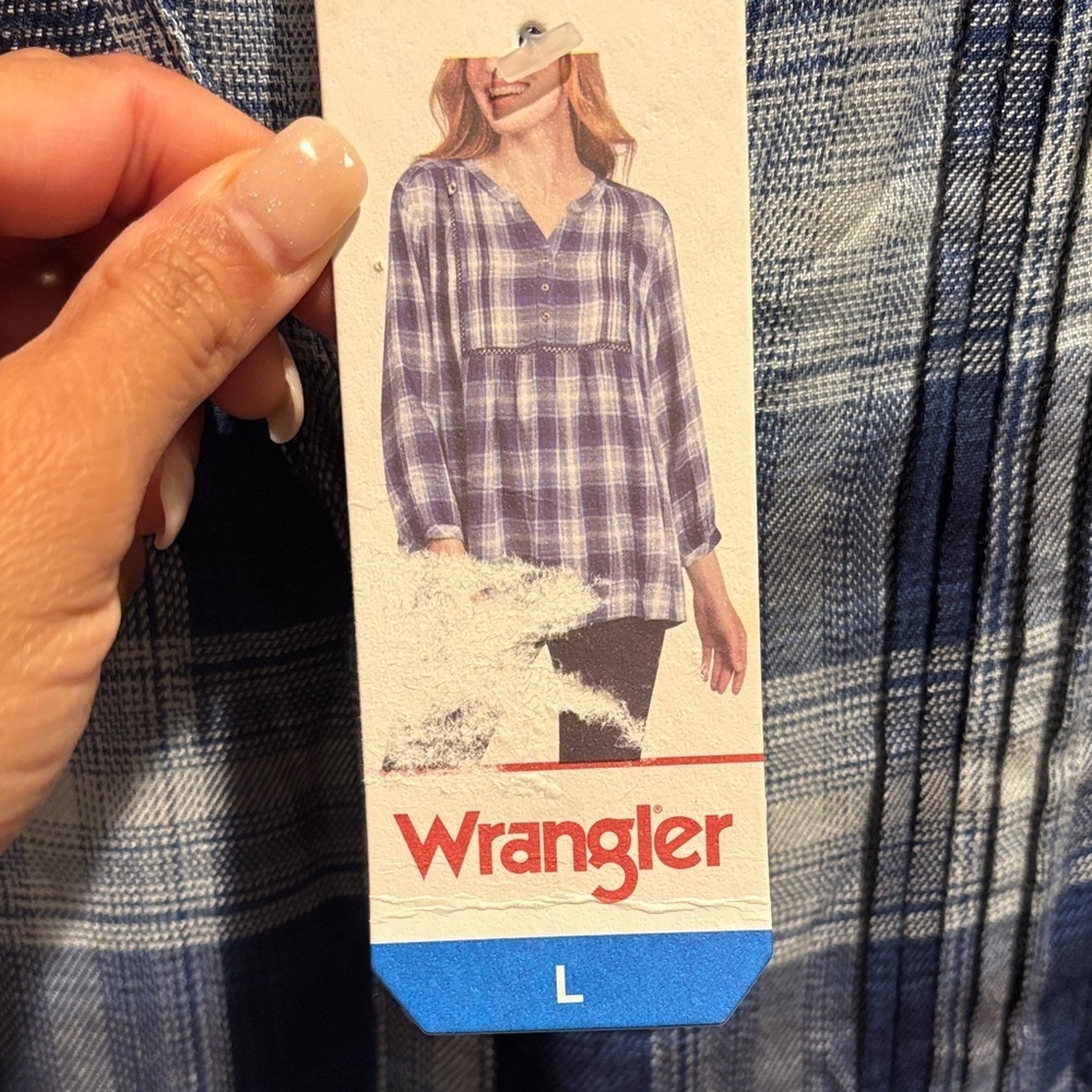 Wrangler Blue Plaid Blouse - Picture 3 of 7